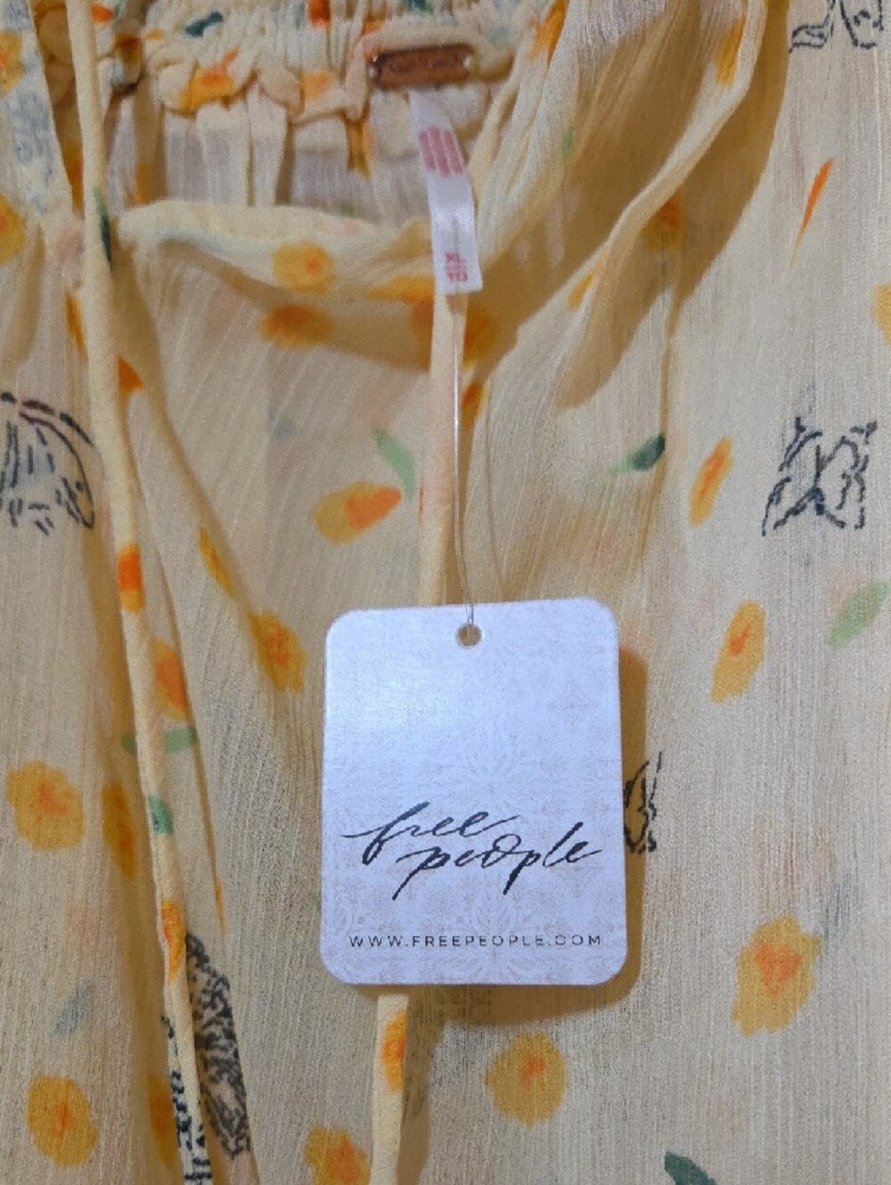 Free People Sweet Yellow Top & Skirt Combo NWT XL - Picture 5 of 5